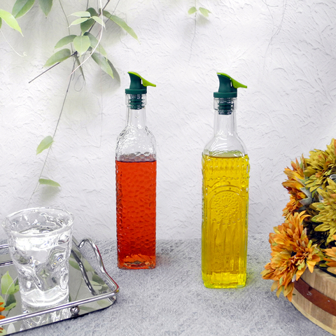 Square Transparent Oil & Vinegar Glass Bottle YD-OVB-007