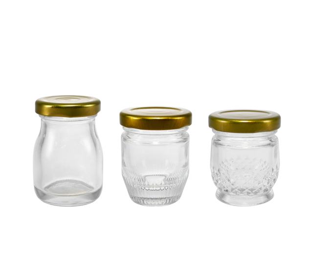 Small-sized Golden Bottle Cap High Borosilicate Glass Storage Jar YD-STJ-123