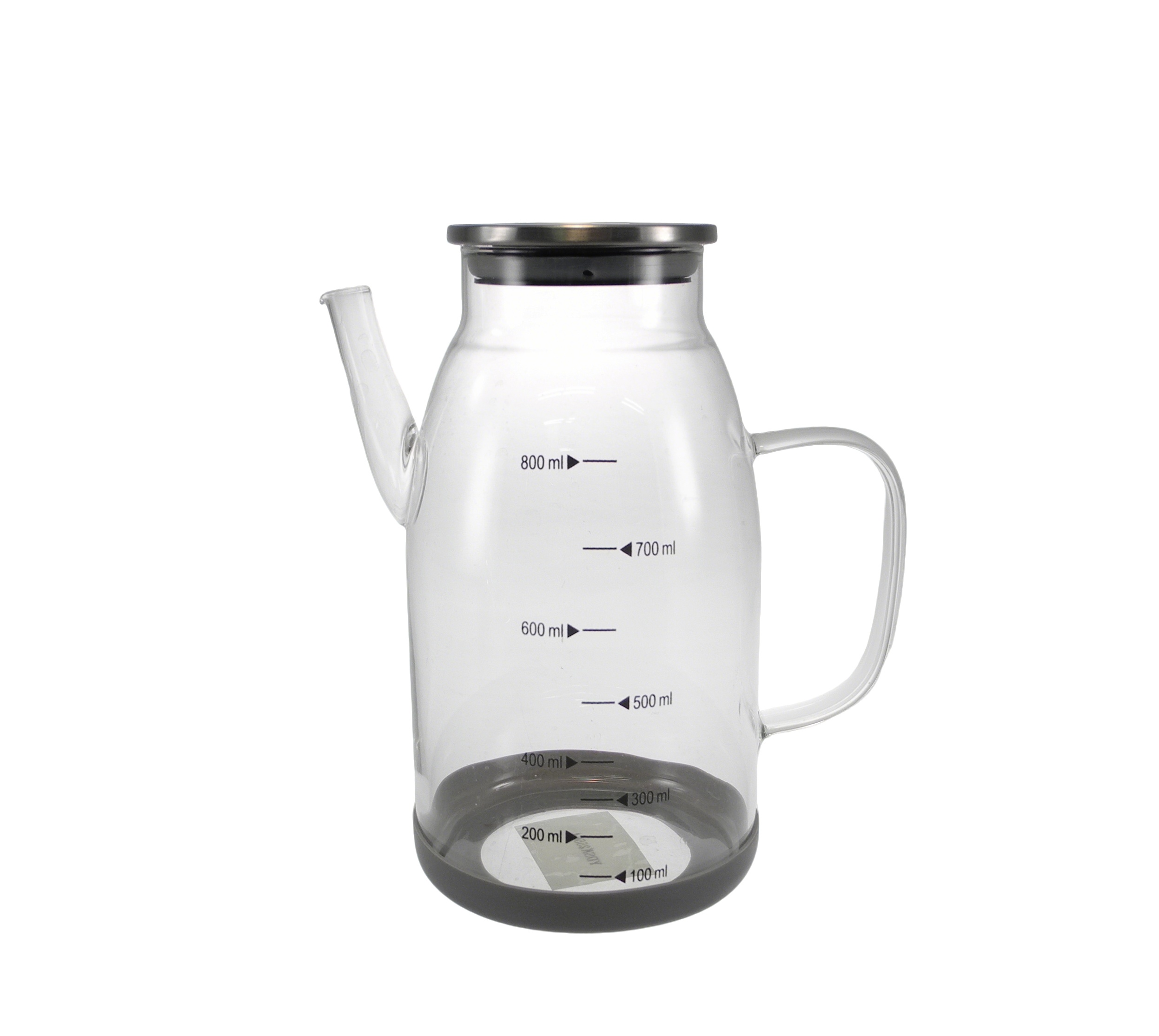 Silver Lid Marked Glass Oil Pot YD-OBT-010