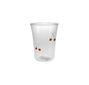 Cherry-shaped Sticker Glass Water Cup YD-CUP-157