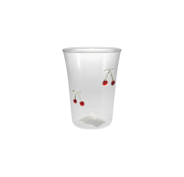 Cherry-shaped Sticker Glass Water Cup YD-CUP-157
