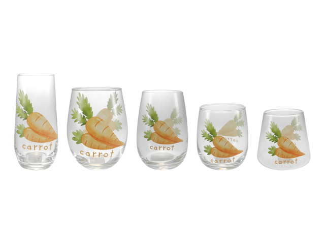 Carrot Flower Pattern Glass Water Cup YD-CUP-176
