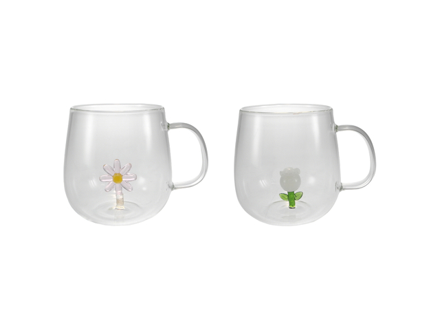 Flower-shaped Glass Water Cup YD-CUP-191
