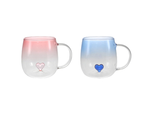Love-themed Interior Tinted Glass Water Cup YD-CUP-164