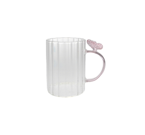 Butterfly Vertical Striped Glass Water Cup YD-CUP-172