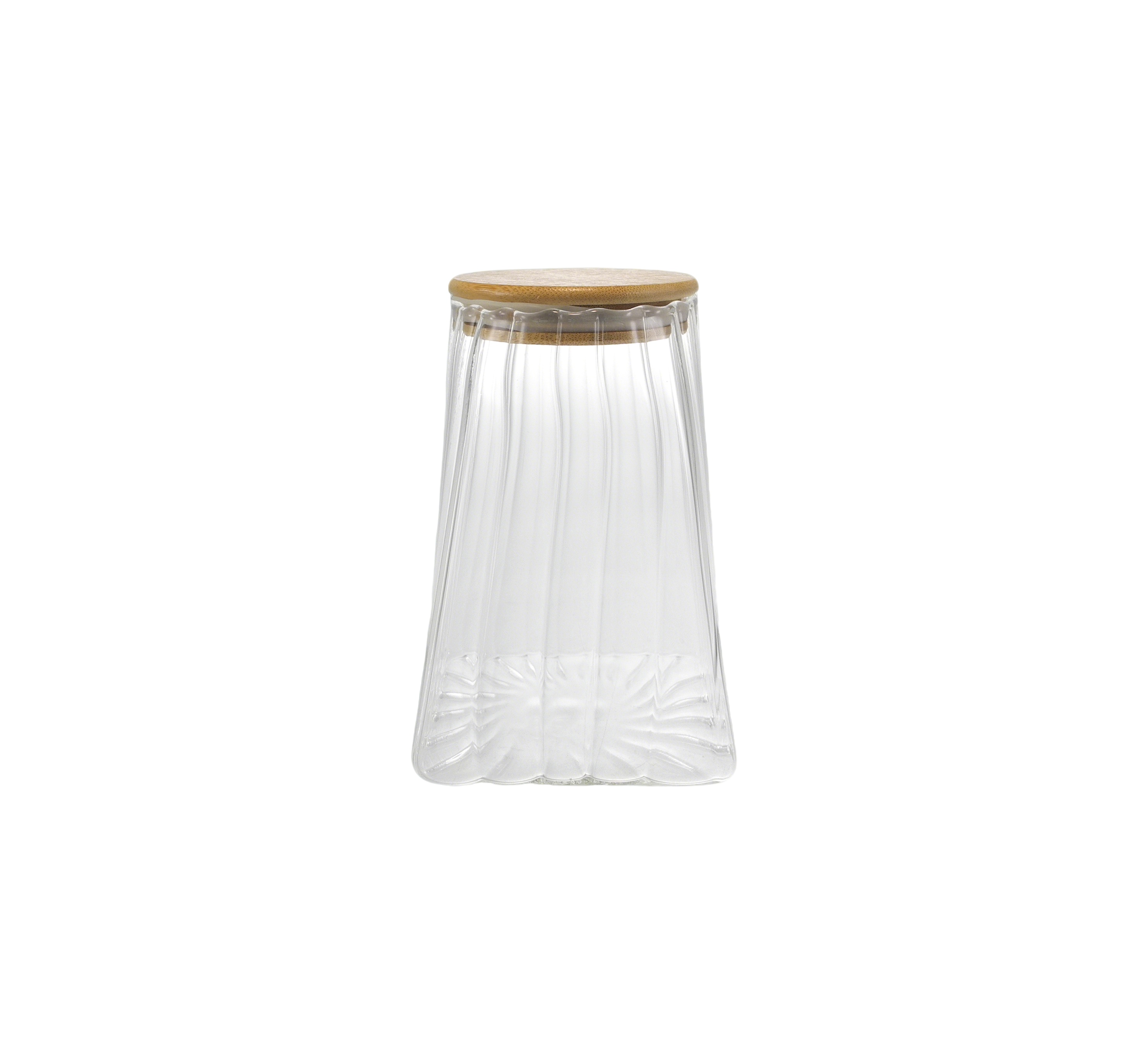 Clear Material Vertical Striped Borosilicate Glass Storage Jar YD-STJ-205