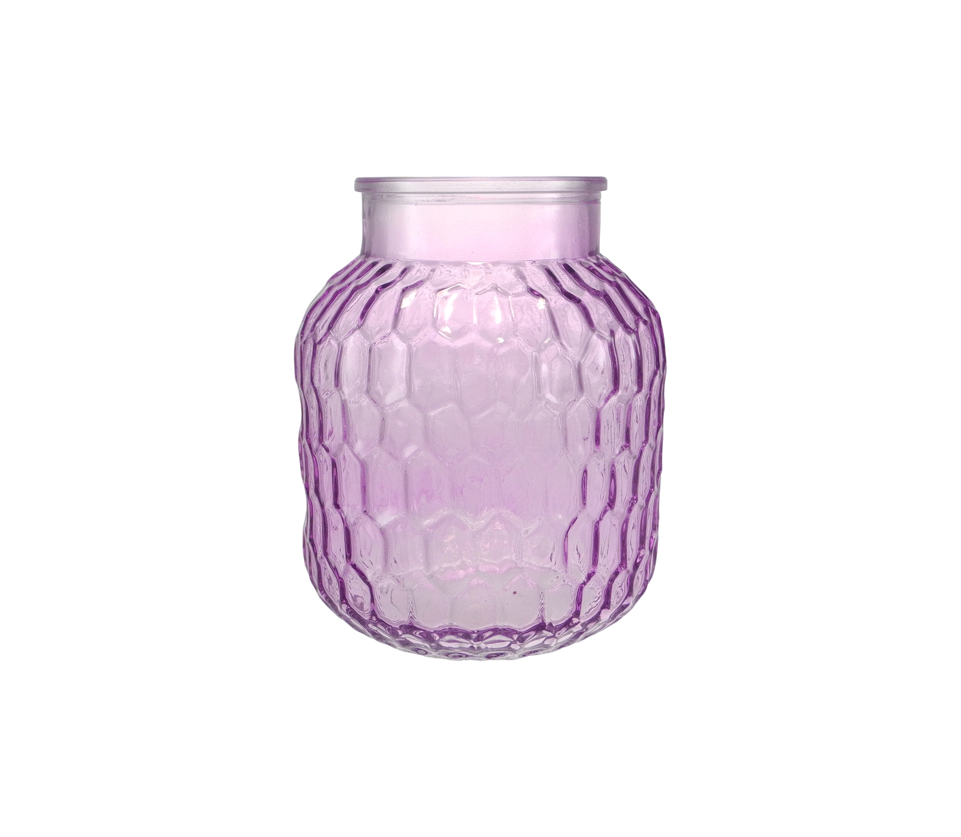 Colored Honeycomb Relief Glass Vase YD-CGV-048