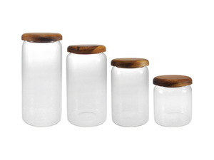 Round Wooden Cover for High Borosilicate Glass Storage Jar YD-STJ-207