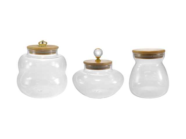 Wooden Cover with High Borosilicate Glass Storage Tank YD-STJ-197