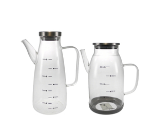 Silver Lid Marked Glass Oil Pot YD-OBT-010