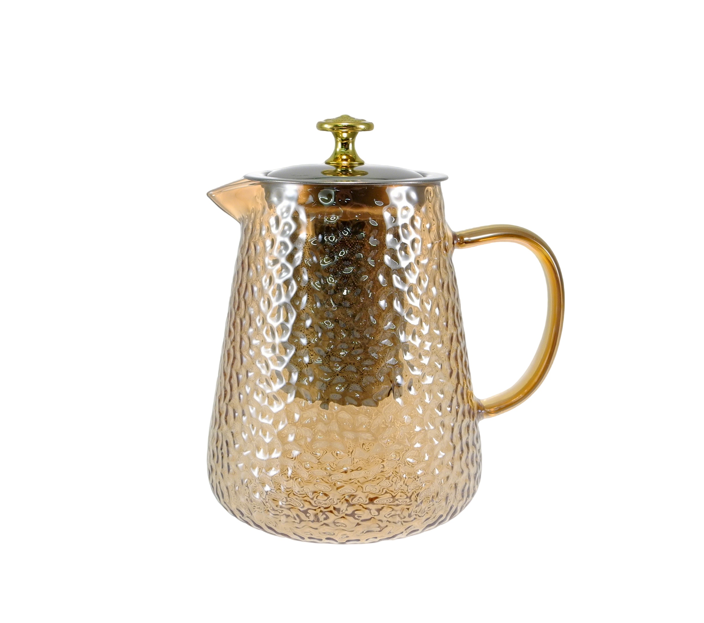 Dot-relief Orange Glass Teapot YD-KEL-015