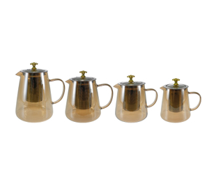 Flat-decorated Orange Glass Kettle YD-KEL-021