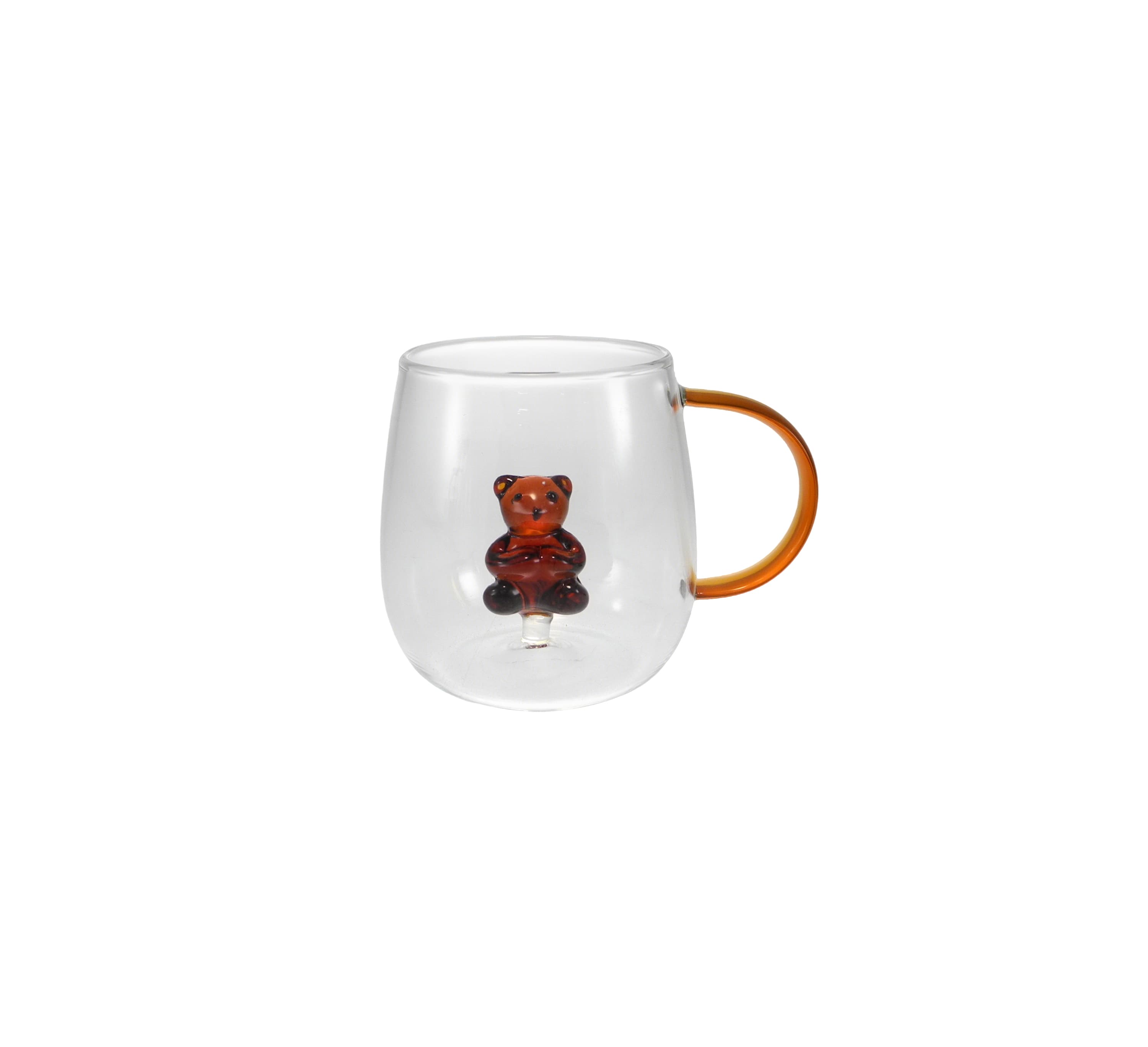 Glass Water Cup with Handle And Interior Decoration YD-CUP-159