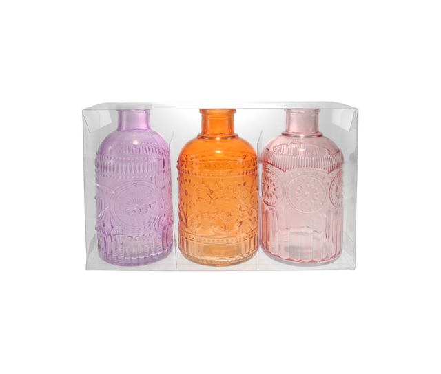 Relief-patterned Colored Glass Vase YD-CGV-033