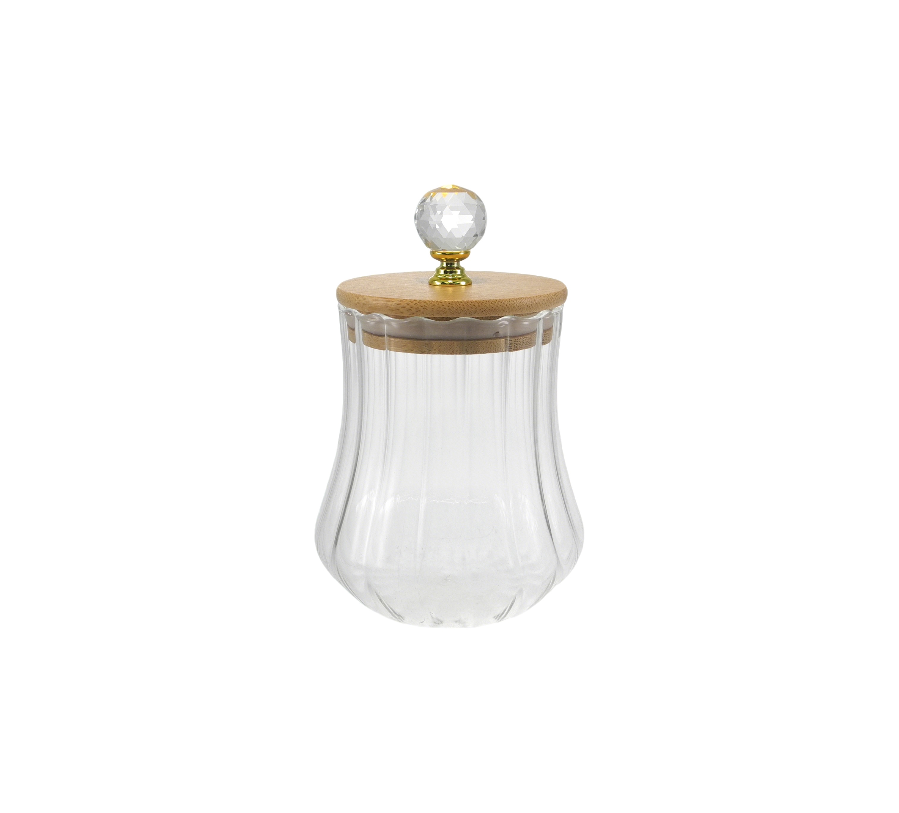 Vertical Striped Borosilicate Glass Storage Jar YD-STJ-199