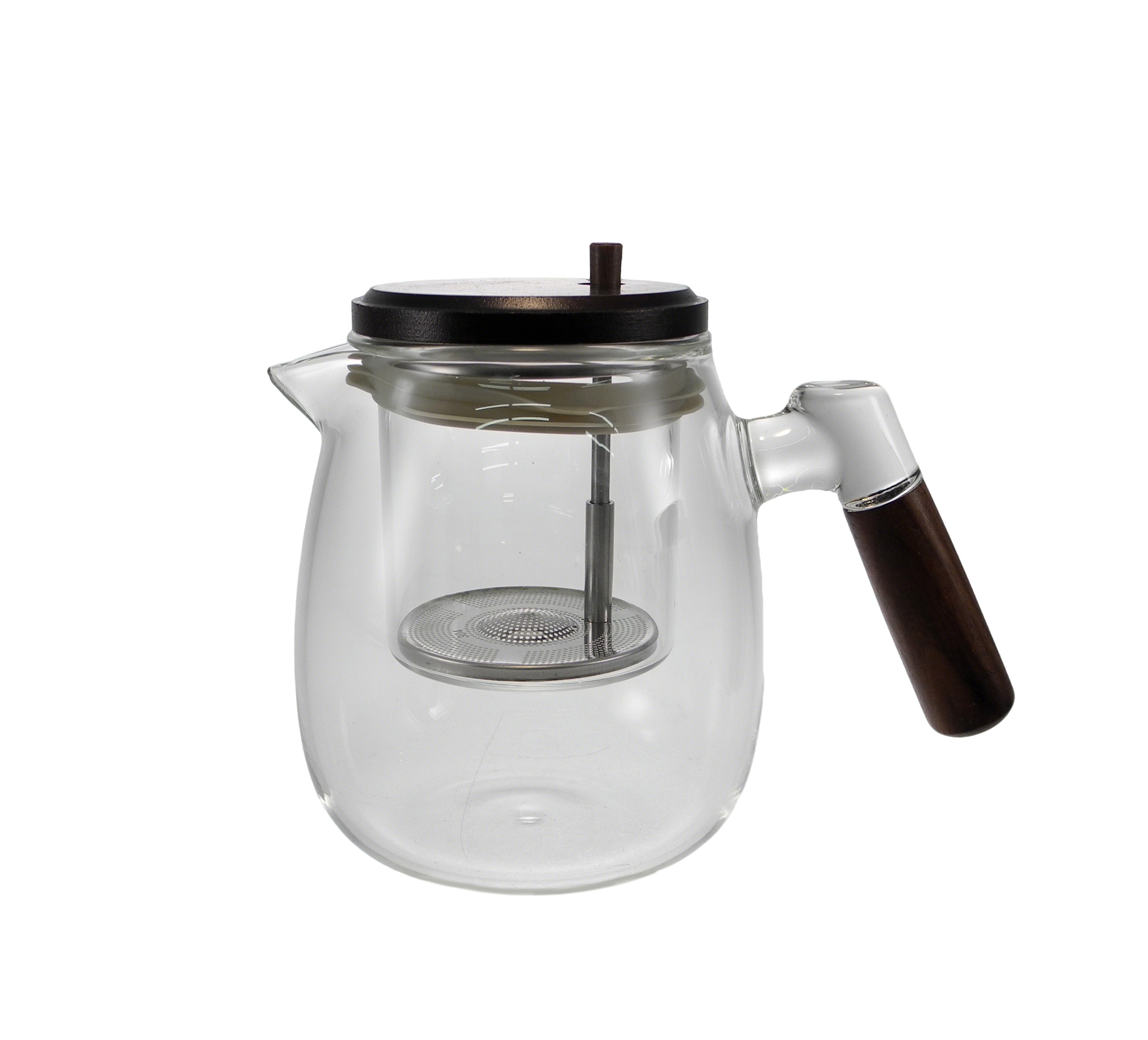 Round-bottomed Wooden Lid Glass Water Bottle YD-KEL-011