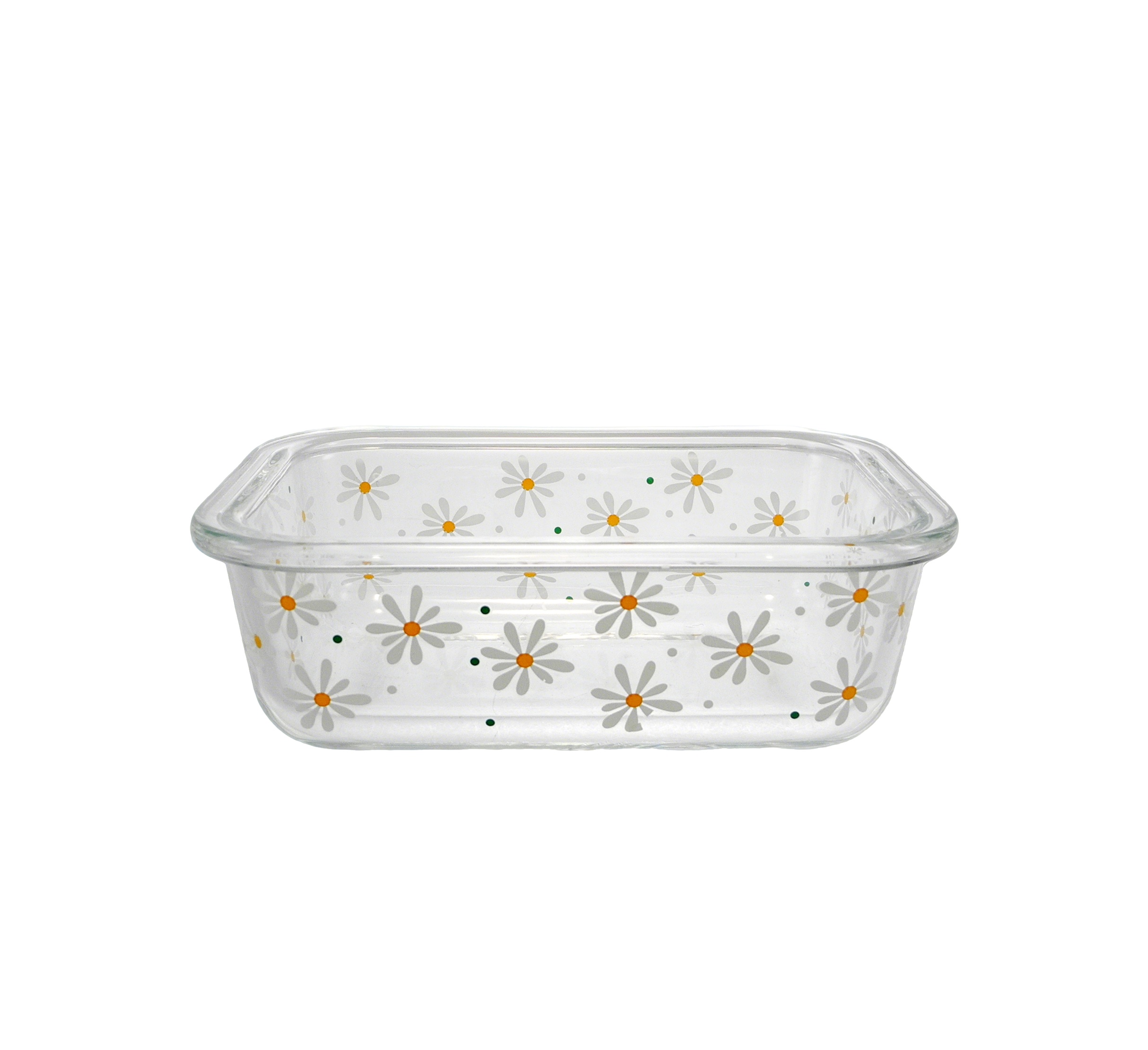 Flower-patterned Square Glass Bowl YD-BOW-022