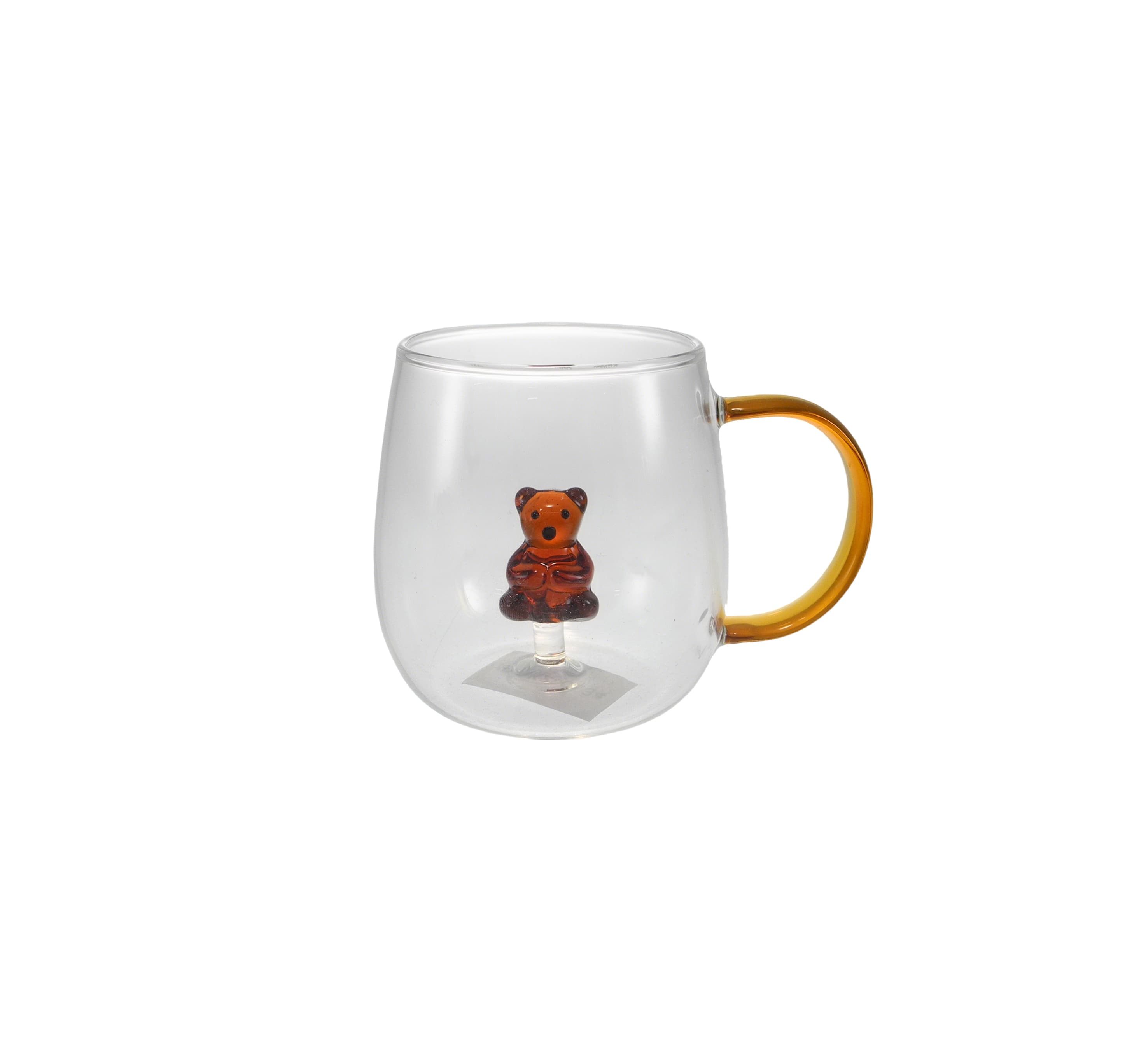 Glass Water Cup with Handle And Interior Decoration YD-CUP-159