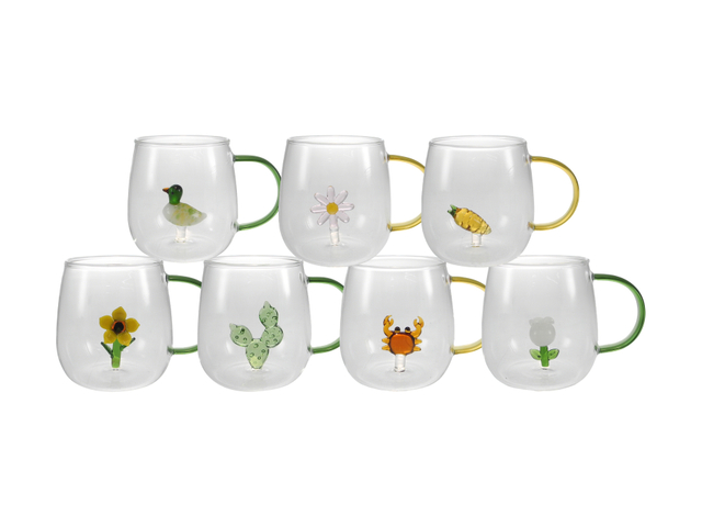 Colored Handle Glass Water Cup YD-CUP-189
