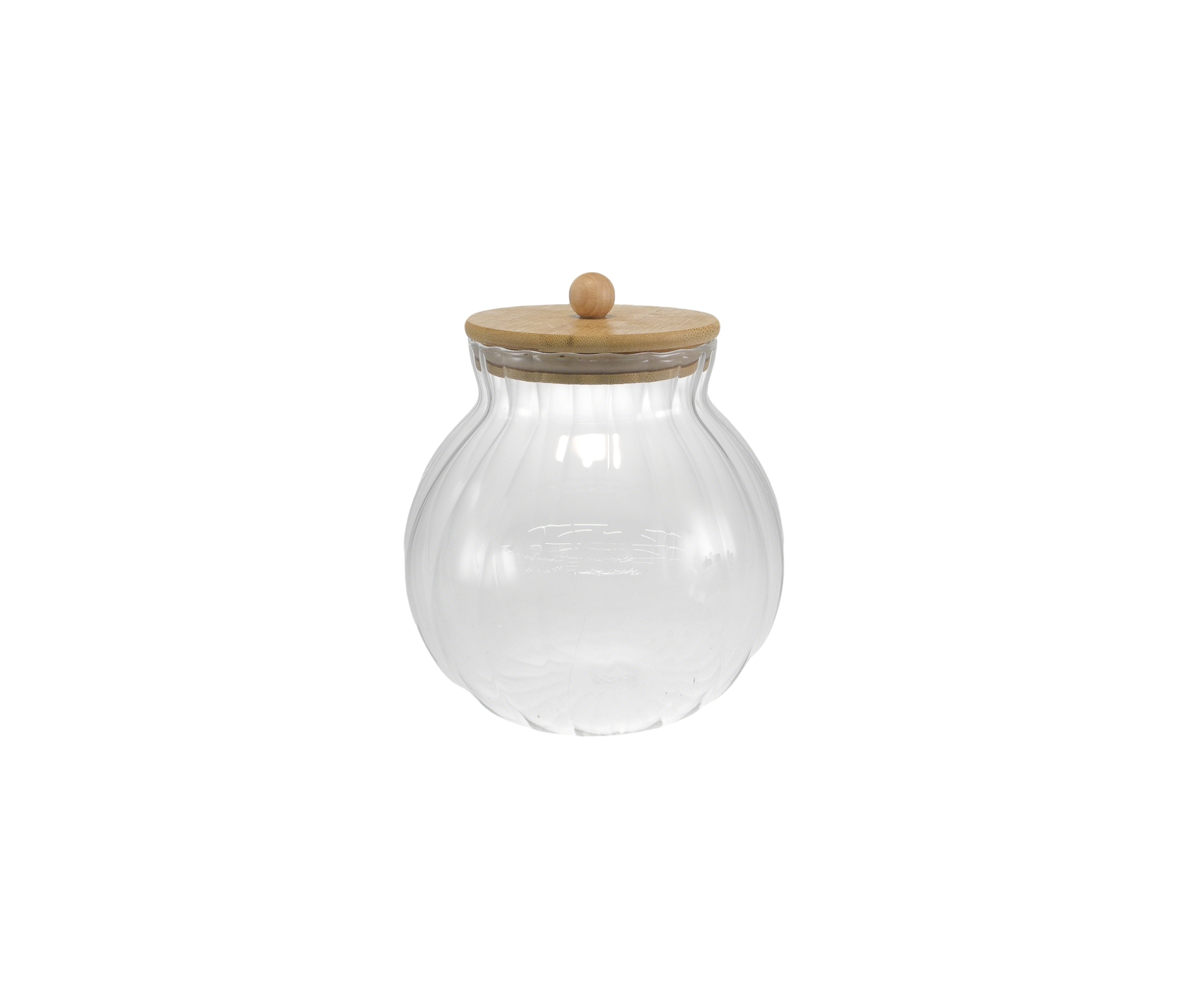 Round Vertical Striped Borosilicate Glass Storage Jar YD-STJ-189
