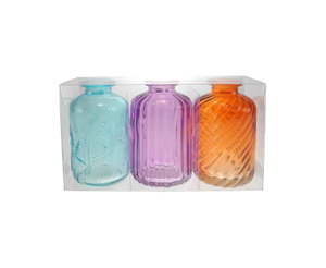Cylindrical Striped Colored Glass Vase YD-CGV-036