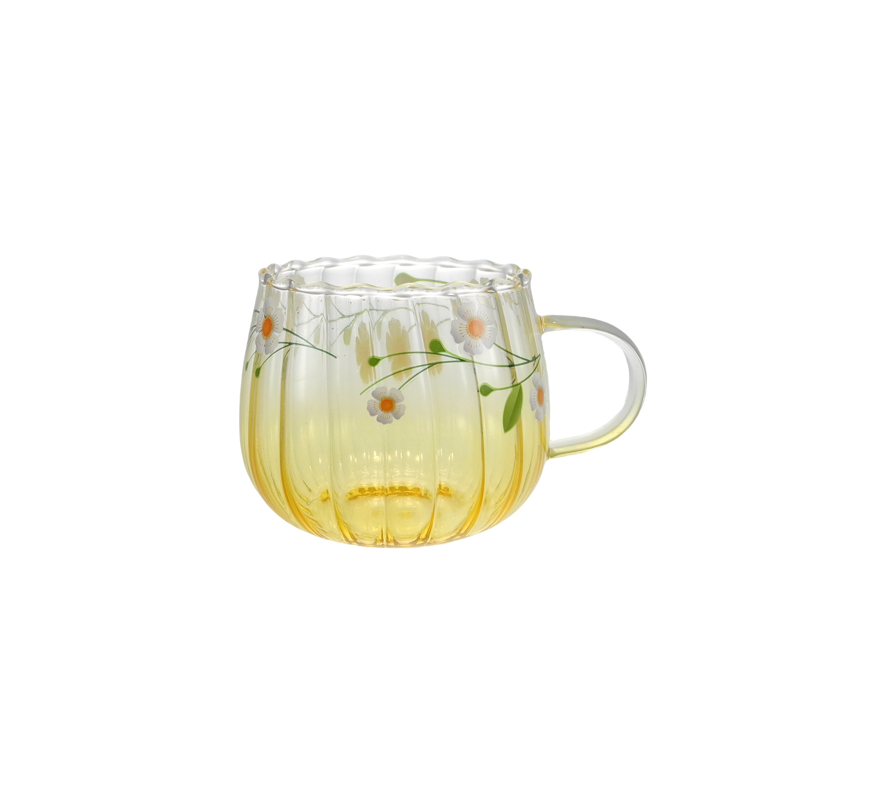 Vertical Striped Colored Glass Water Cup YD-CUP-188