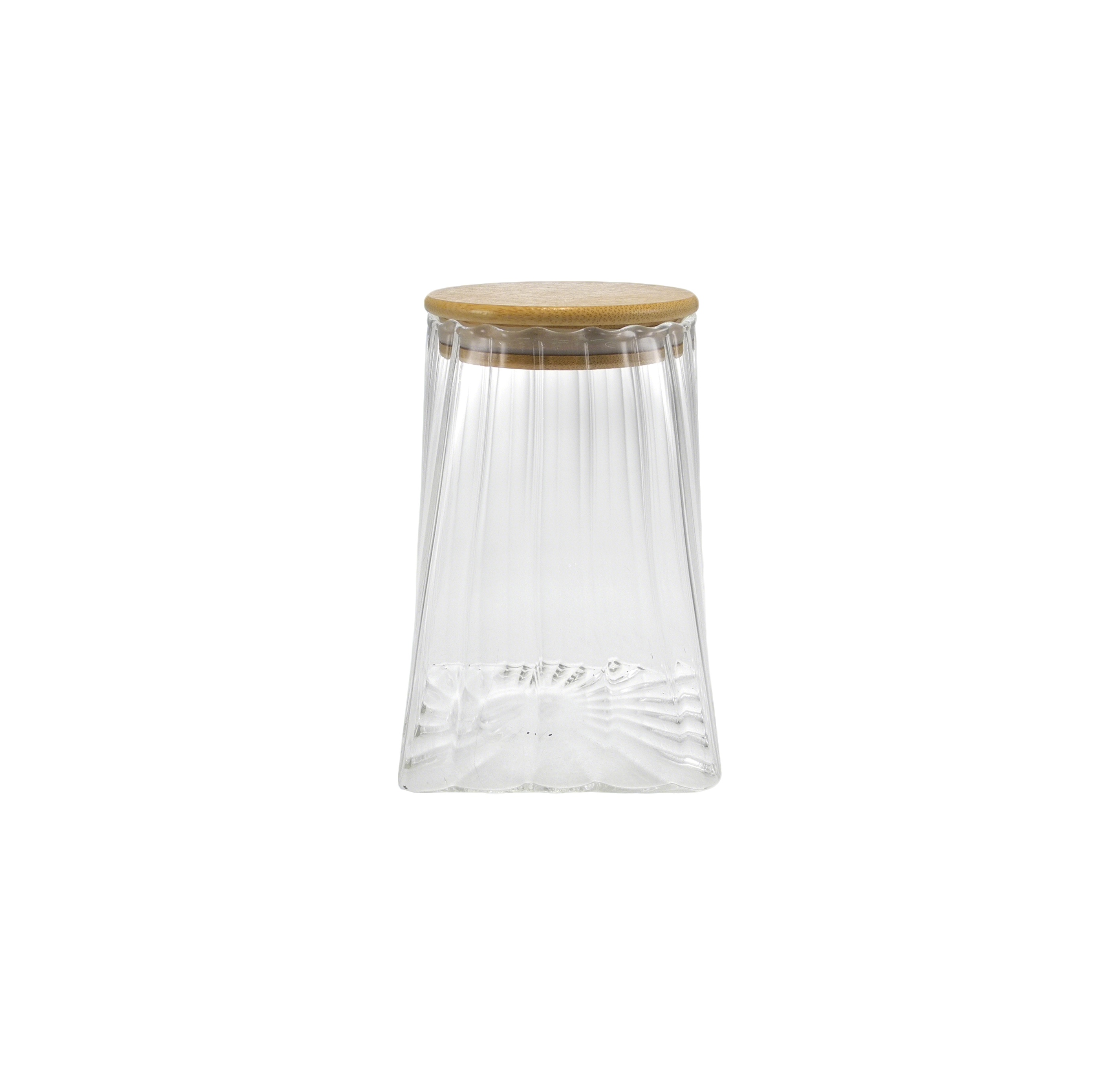 Clear Material Vertical Striped Borosilicate Glass Storage Jar YD-STJ-205