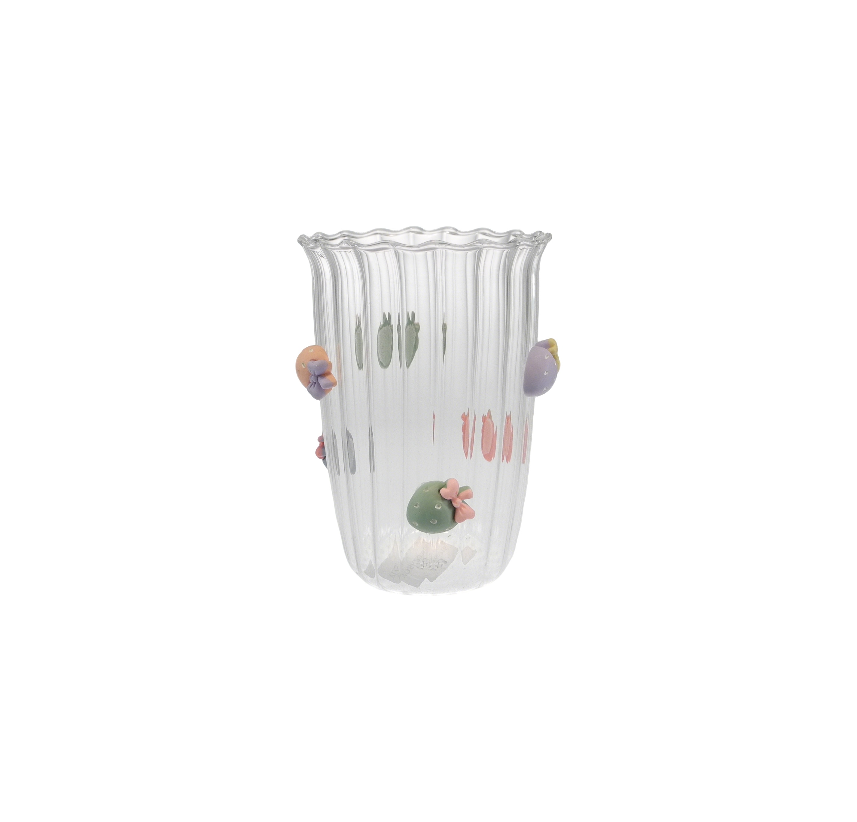 Plated Vertical Striped Glass Water Cup YD-CUP-178