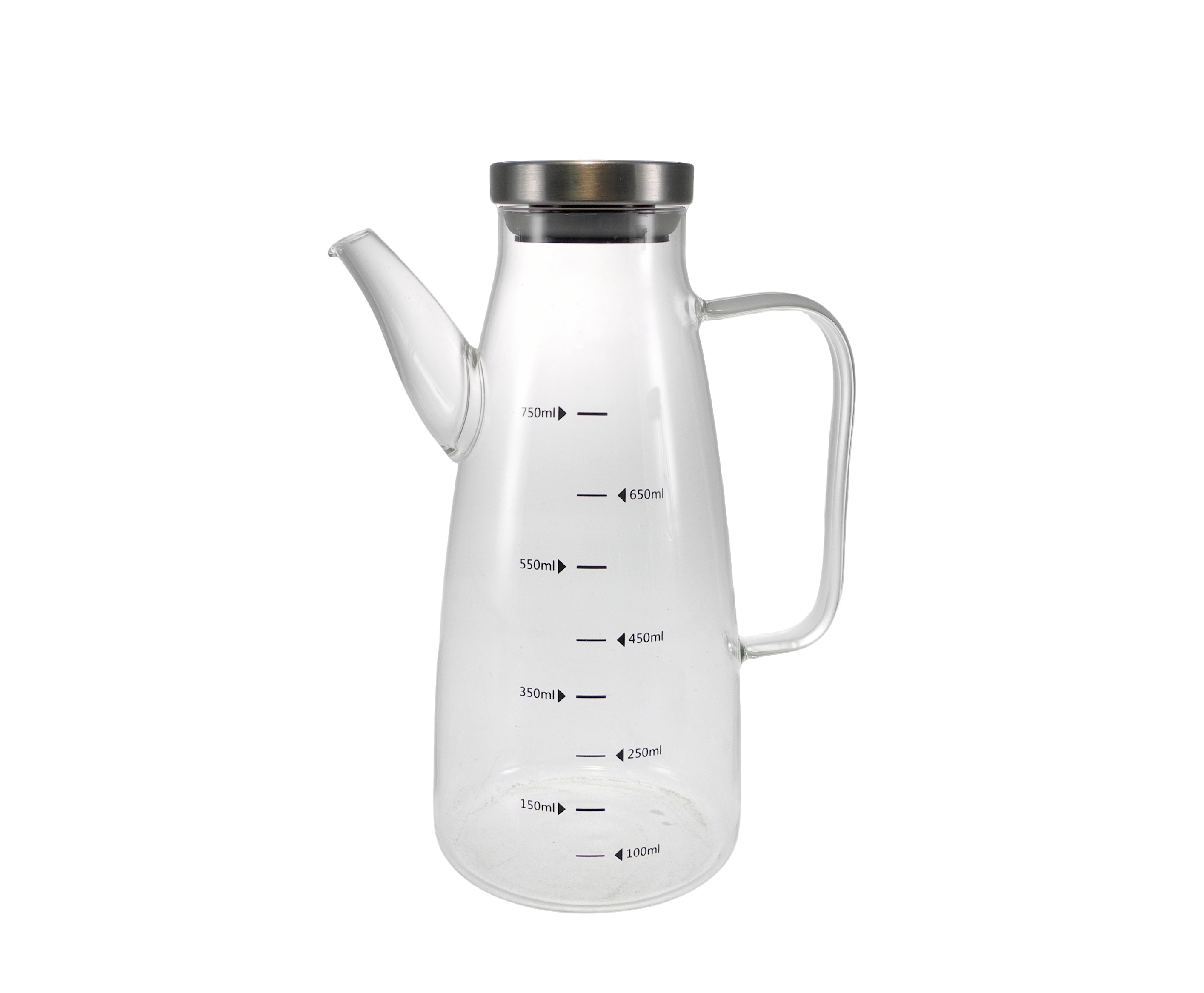 Silver Lid Marked Glass Oil Pot YD-OBT-010