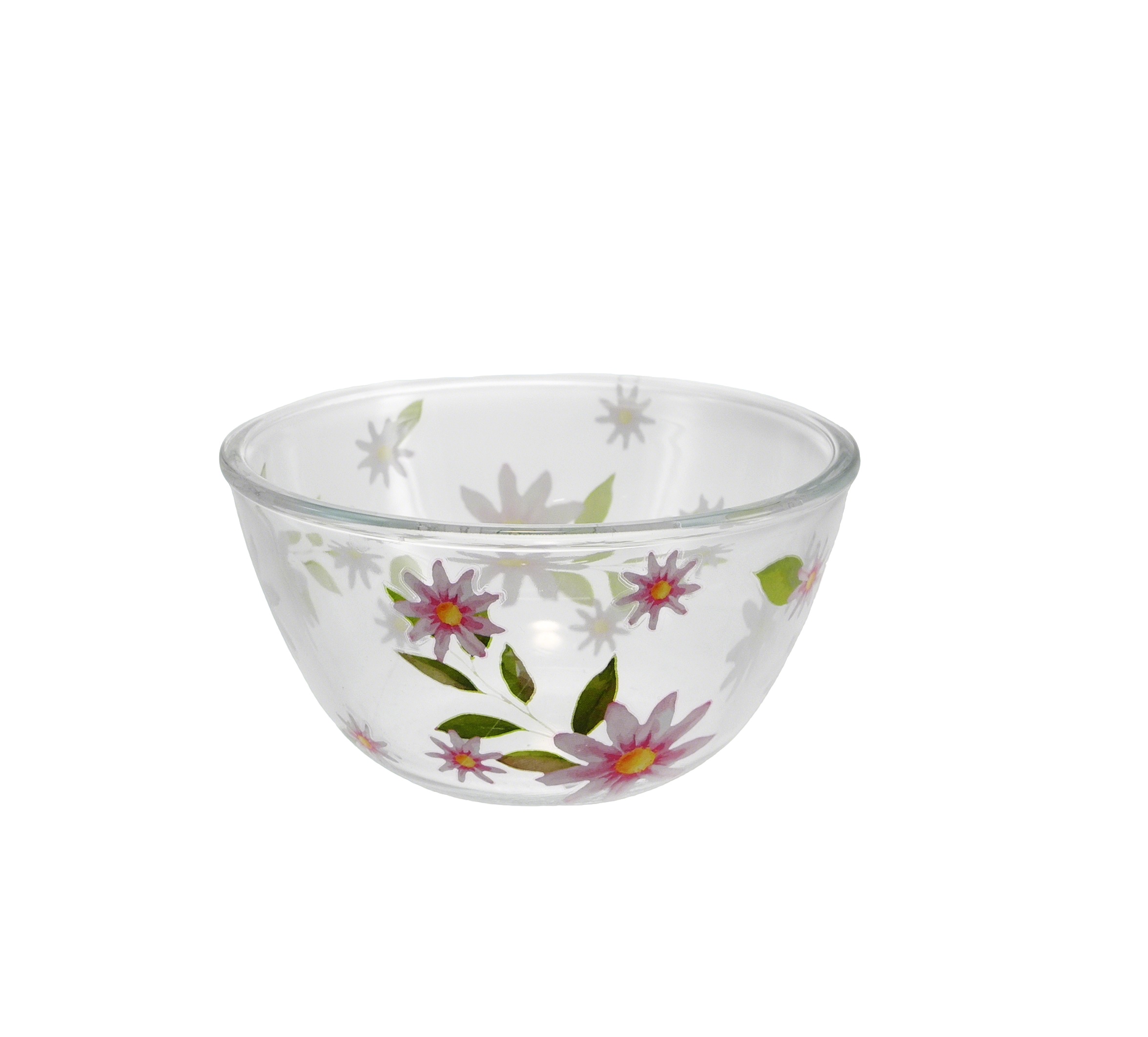 Pink Flower-patterned Glass Bowl YD-BOW-020