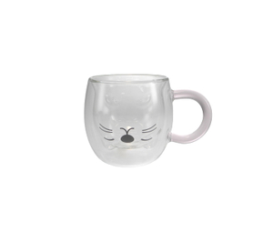 Kitten Pattern Glass Water Cup YD-CUP-154