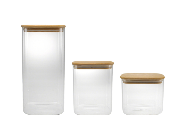 Square Clear Glass Storage Jar Made of High Borosilicate Glass YD-STJ-208