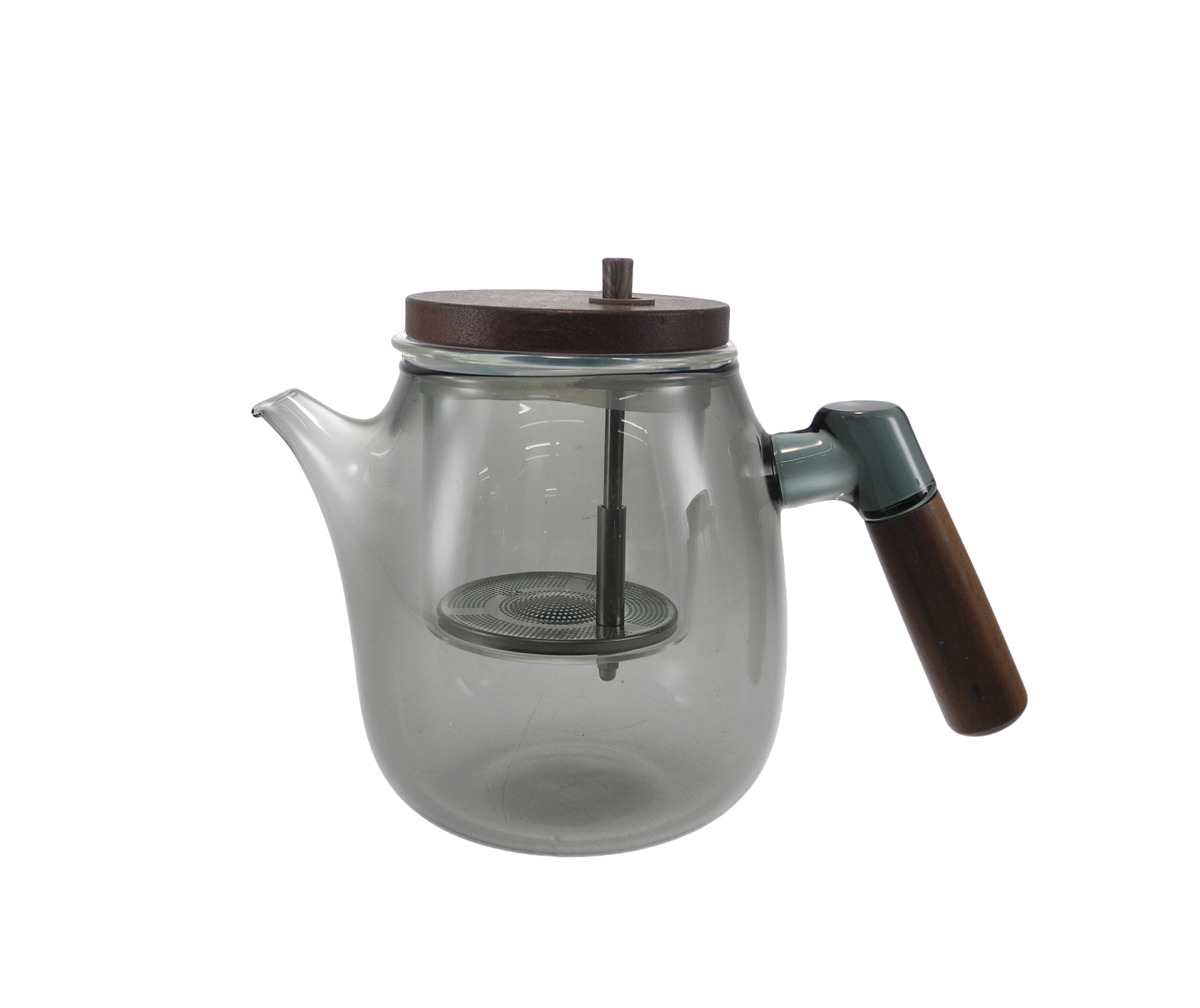 Round-bottomed Wooden Lid Glass Water Bottle YD-KEL-011