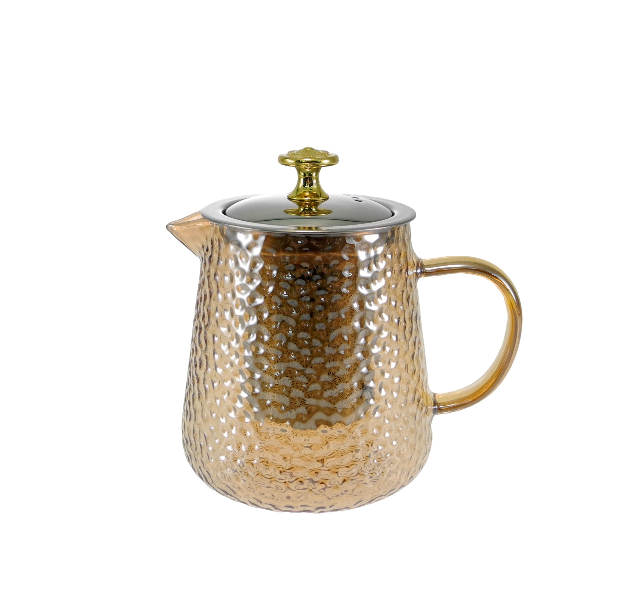 Dot-relief Orange Glass Teapot YD-KEL-015