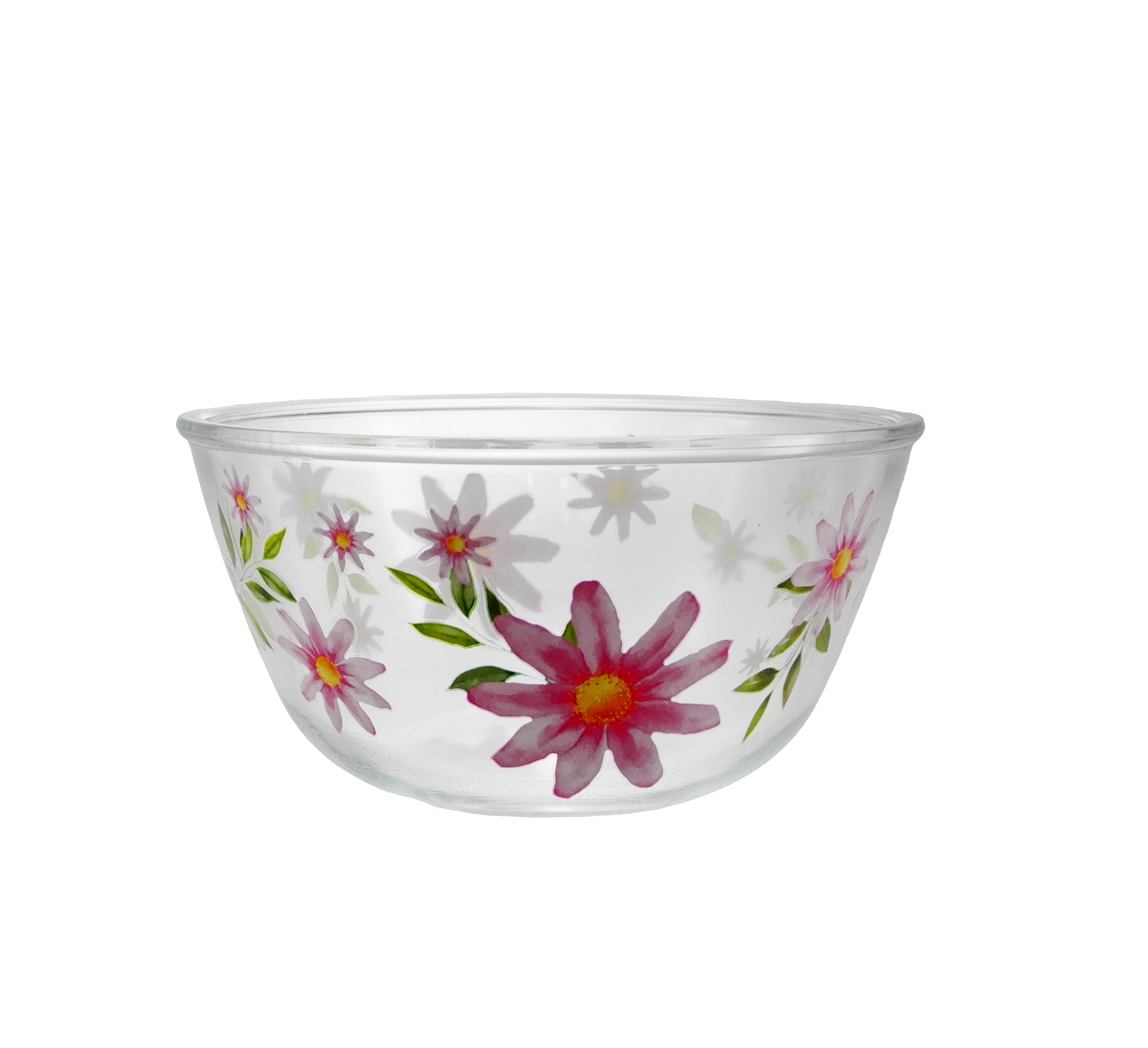 Pink Flower-patterned Glass Bowl YD-BOW-020