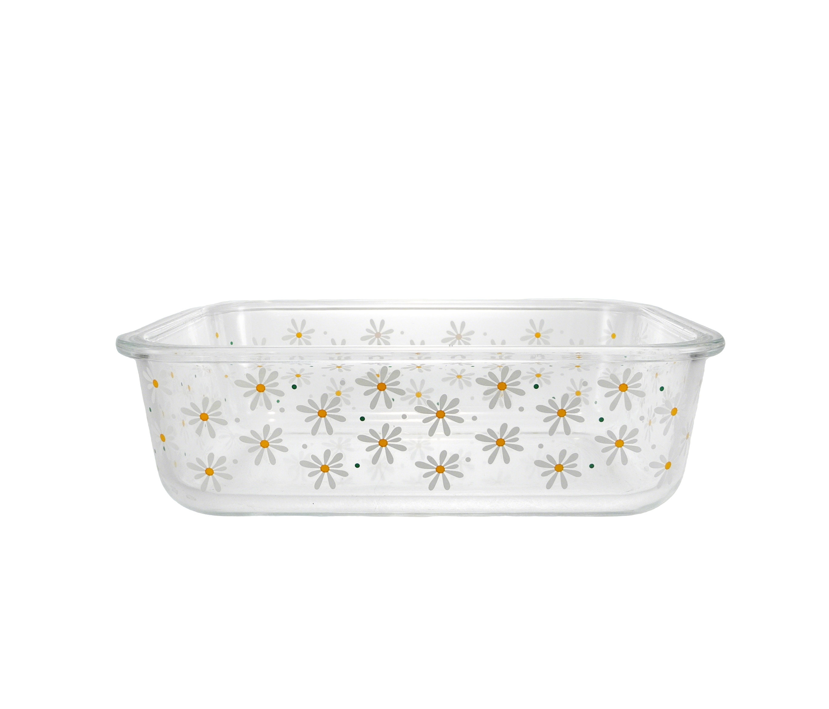 Flower-patterned Square Glass Bowl YD-BOW-022