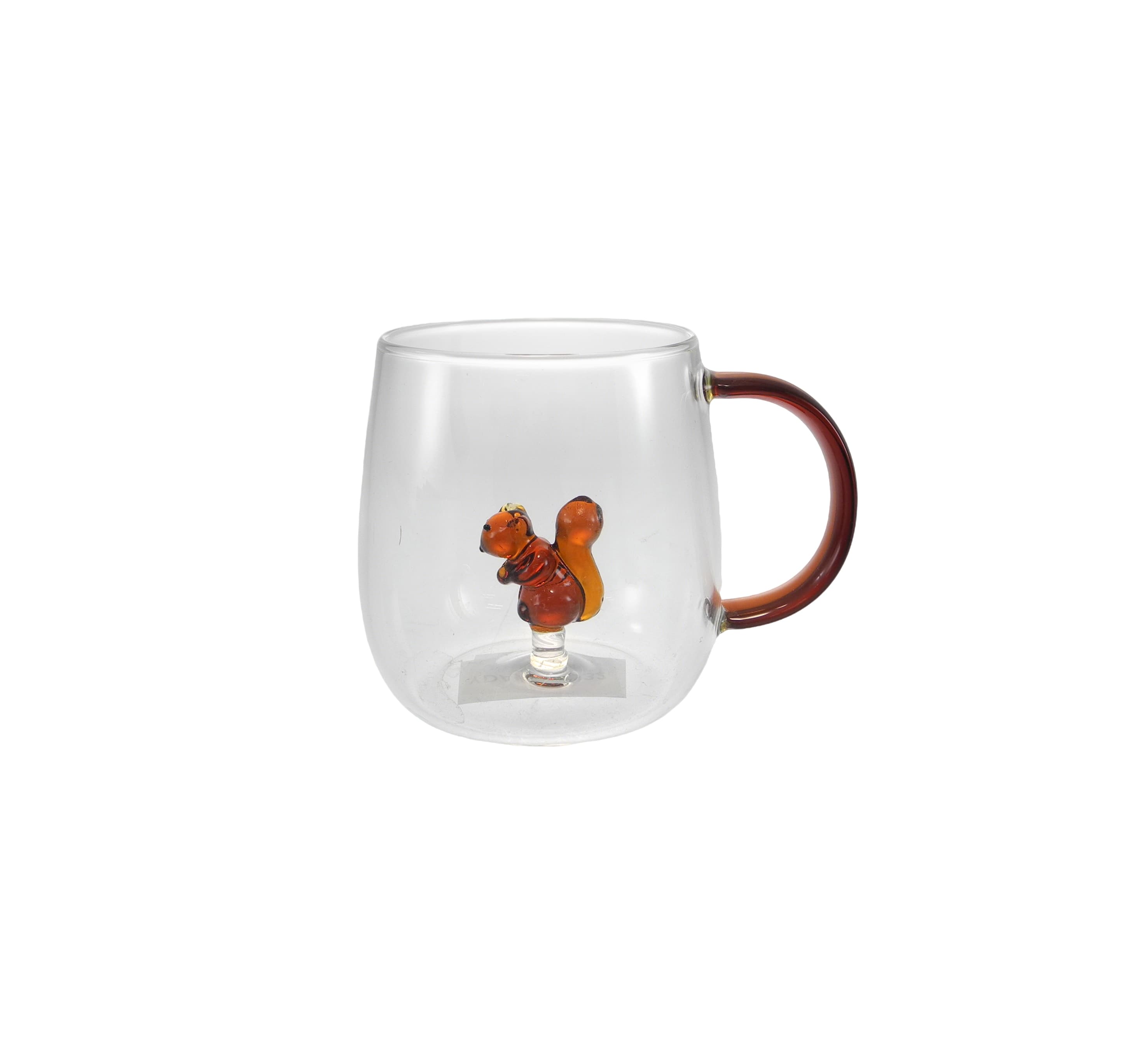Glass Water Cup with Handle And Interior Decoration YD-CUP-159