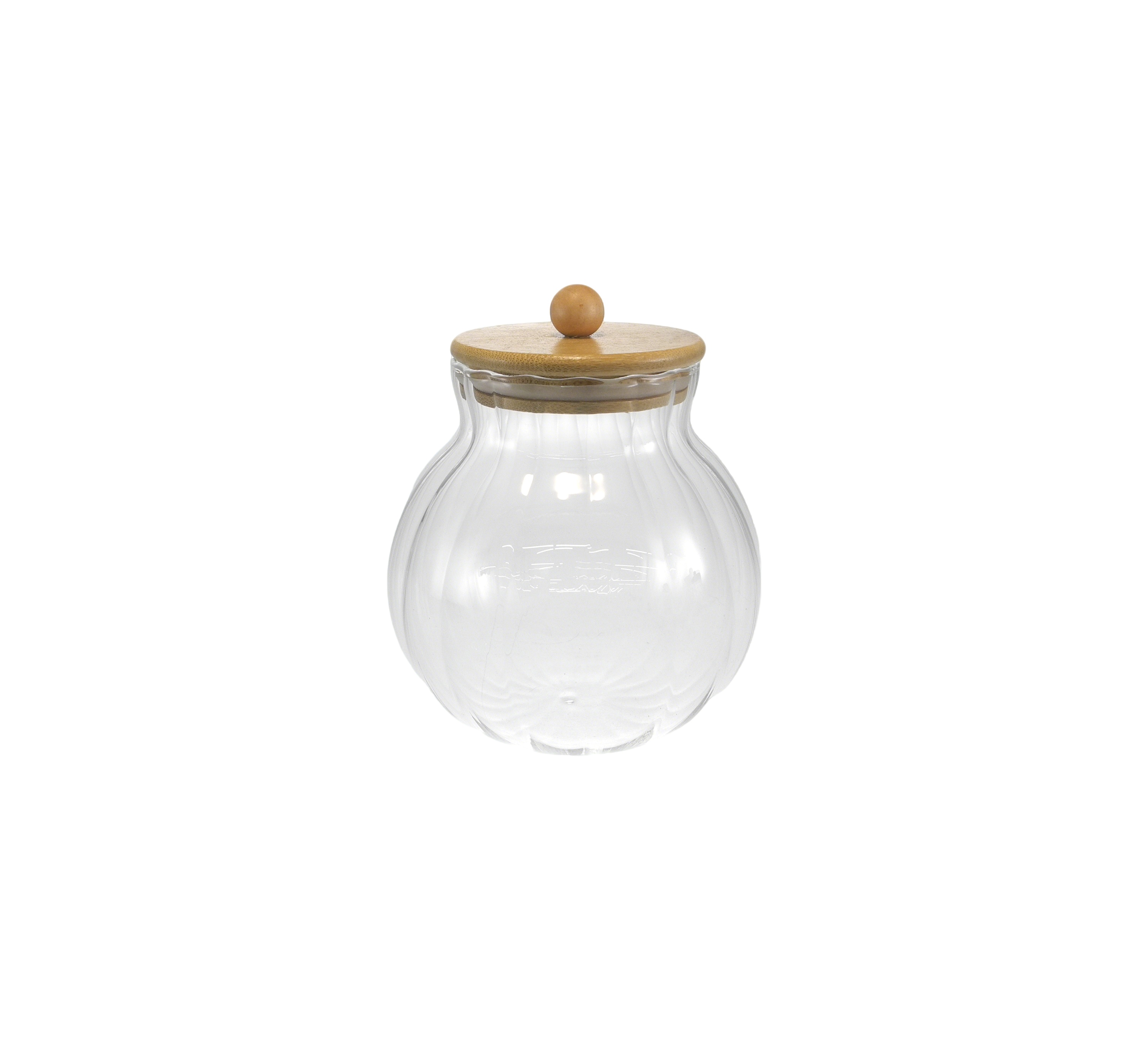 Round Vertical Striped Borosilicate Glass Storage Jar YD-STJ-189