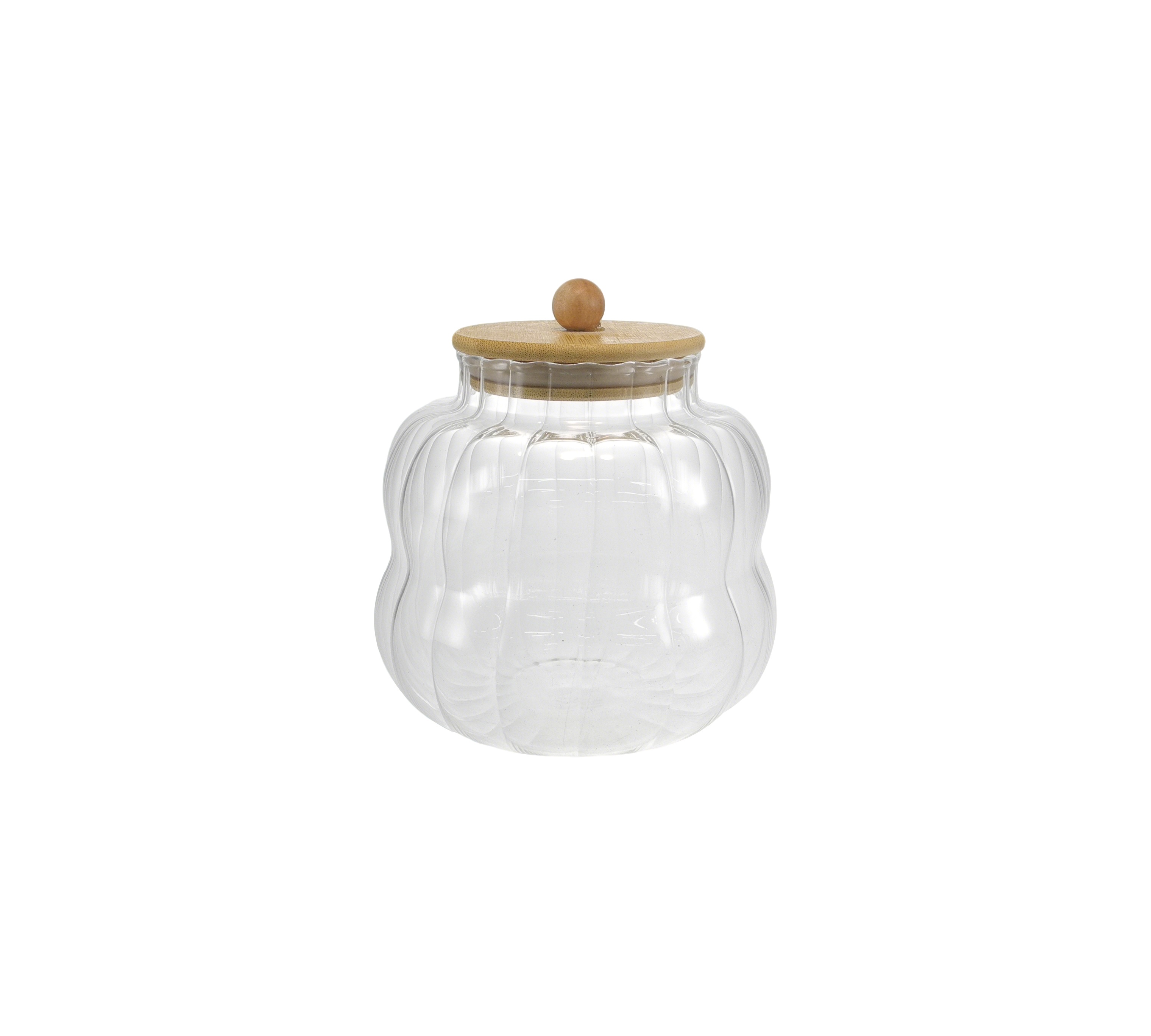 Double-layer Vertical Striped-shaped Glass Storage Container YD-STJ-196