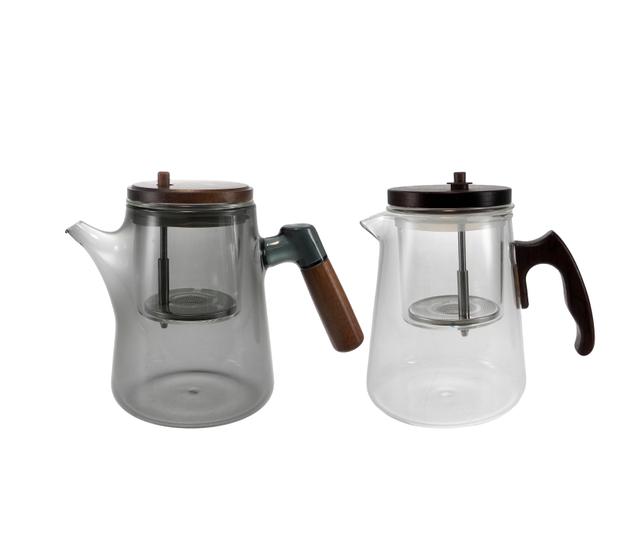 Wide-bottomed Wooden-covered Glass Water Bottle YD-KEL-012