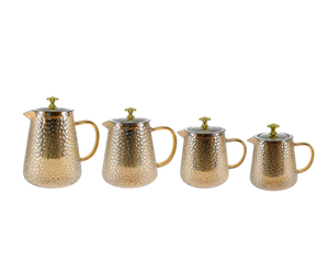 Dot-relief Orange Glass Teapot YD-KEL-015