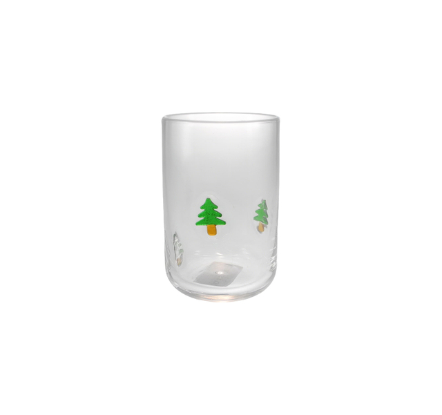 Christmas Tree Sticker Glass Water Cup YD-CUP-156