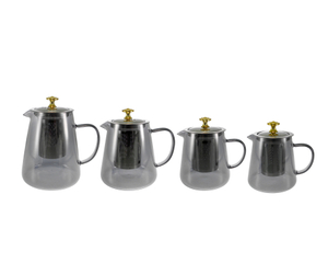 Flat-decorated Grey Glass Kettle YD-KEL-022