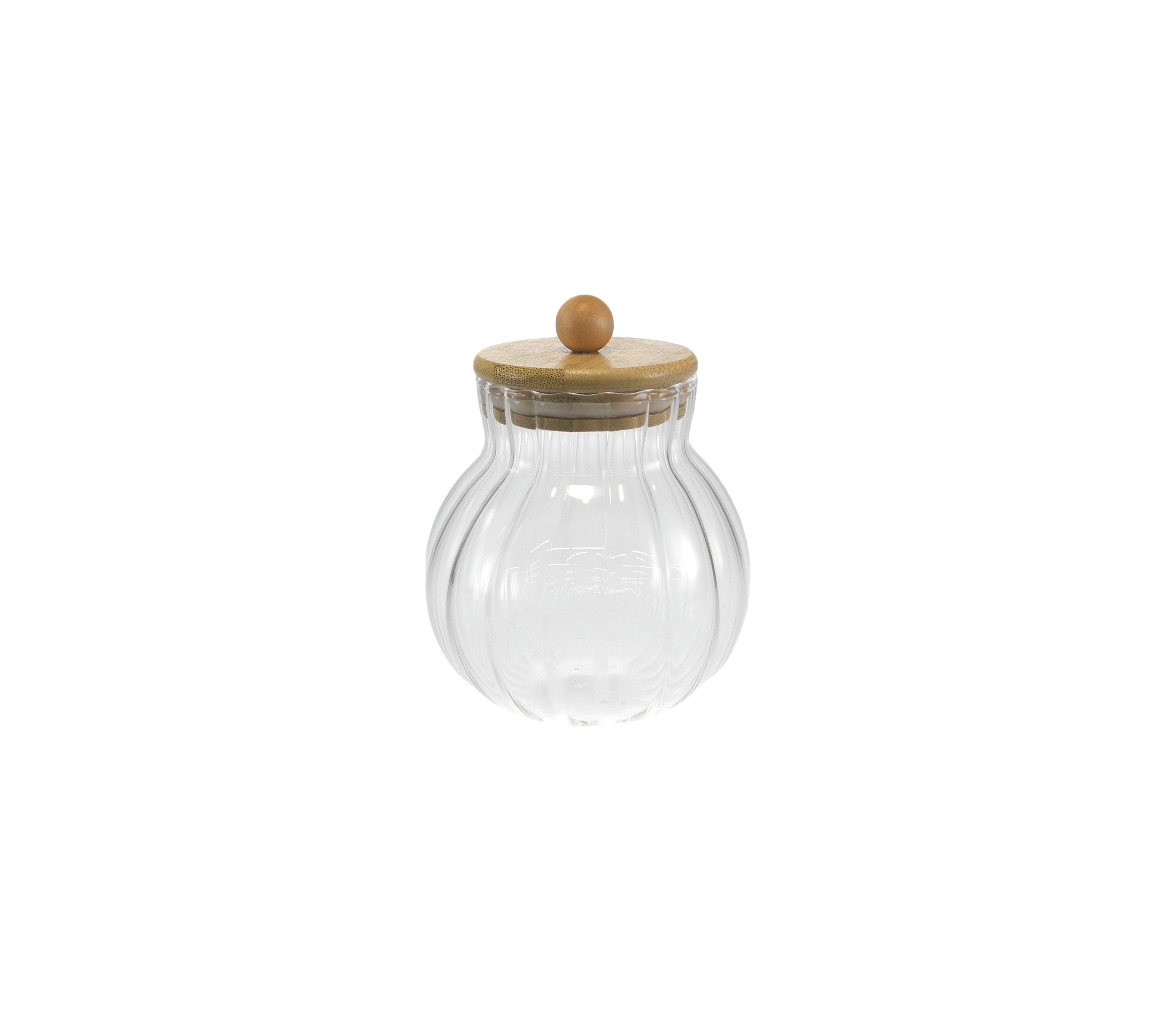 Round Vertical Striped Borosilicate Glass Storage Jar YD-STJ-189
