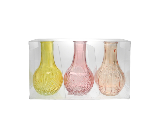 Striped Colored Glass Vase YD-CGV-035
