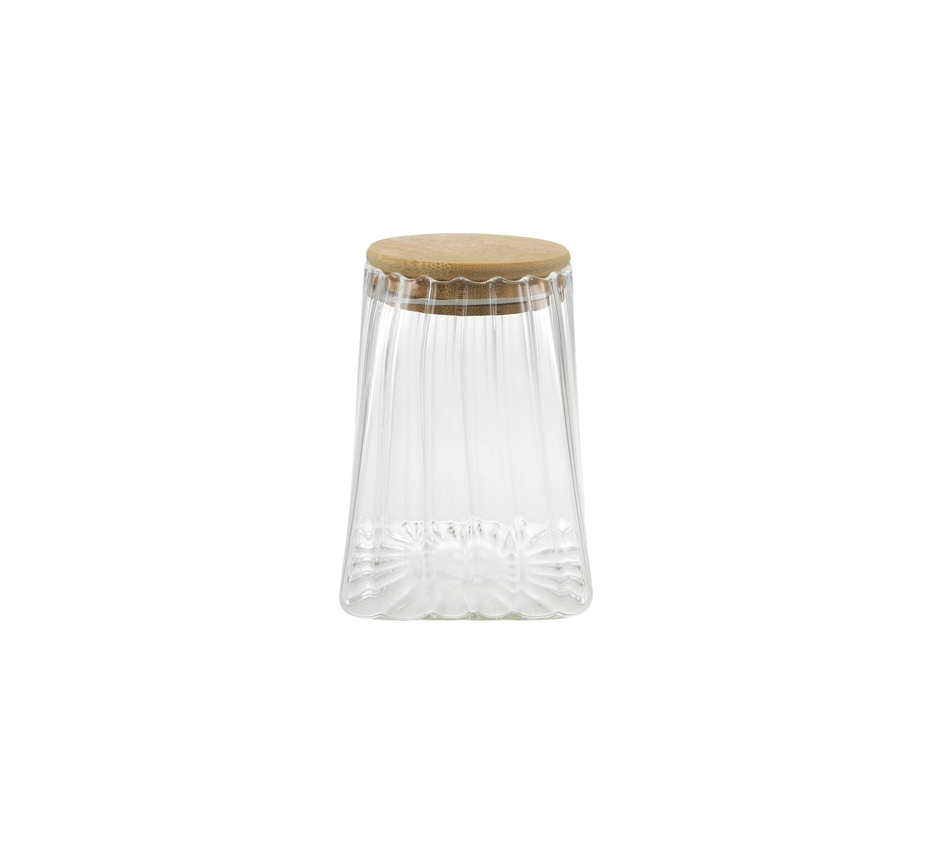 Clear Material Vertical Striped Borosilicate Glass Storage Jar YD-STJ-205