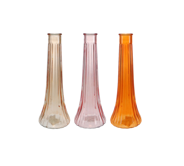 Colored Vertical Striped Conical Vase YD-CGV-043