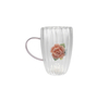 Glass Water Cup with Handle And Vertical Stripes Pattern YD-CUP-179