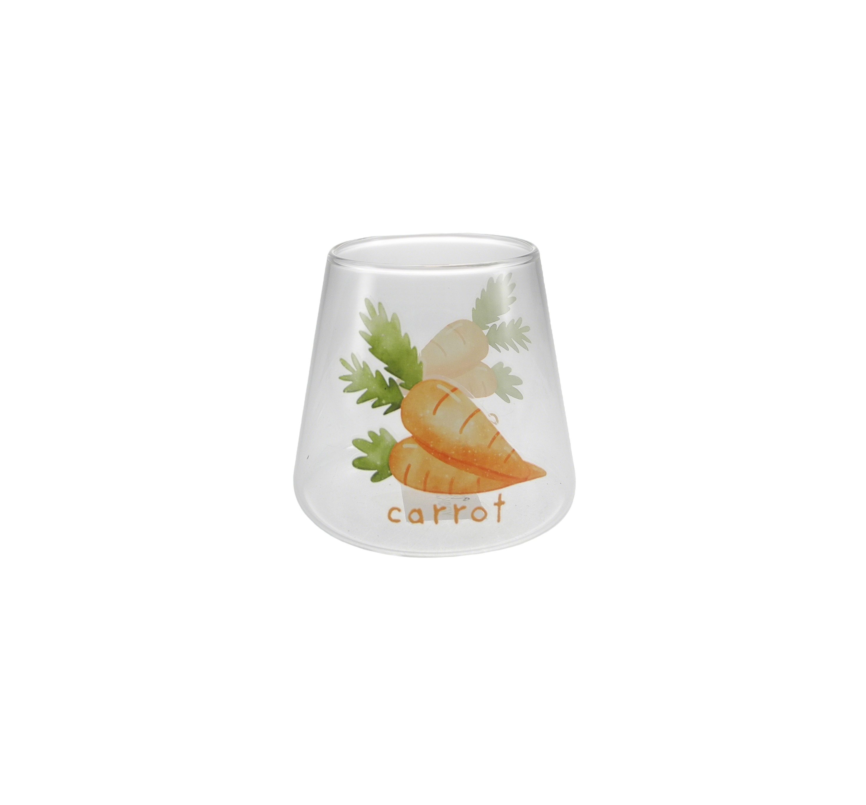 Carrot Flower Pattern Glass Water Cup YD-CUP-176