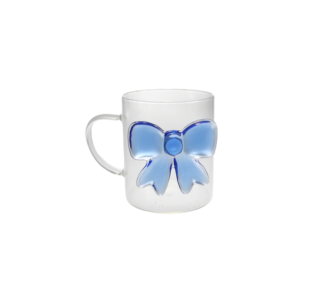 Bow-shaped Cylindrical Glass Cup YD-CUP-165